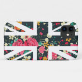 Dunkle Vintage-Rose-Union-Jack-Britische (UK) Flag Case-Mate iPhone Hülle (Rückseite (Horizontal))