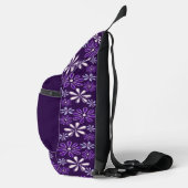 Dunkle Violet-Blume Doodle-Muster Crossbody Bag (Rechts)
