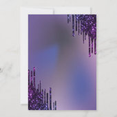 Dunkle violette Glittertropfen Violette Sweet 16  Einladung (Rückseite)