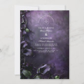Dunkle Violette Gothic Romantik Einladung (Vorderseite)
