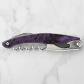 Dunkle Violette Lila Abstrakte Feather Textur Kellnermesser (Rückseite)