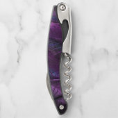 Dunkle Violette Lila Abstrakte Feather Texture Wai Kellnermesser (Rückseite)