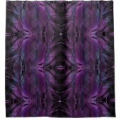 Dunkle Violette Lila Abstrakte Feder texturiert Duschvorhang (Vorderseite)