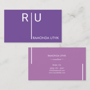 Dunkle Violette Lila Minimal einfach sauber Visitenkarte