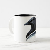 Dunkle Vogelkunst Zweifarbige Tasse (Vorderseite Links)