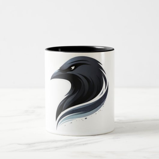Dunkle Vogelkunst Zweifarbige Tasse (Mittel)