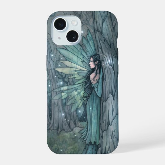 Dunkle Wald Fee Fantasie Mystische Kunstwerke iPhone 15 Hülle (Rückseite)