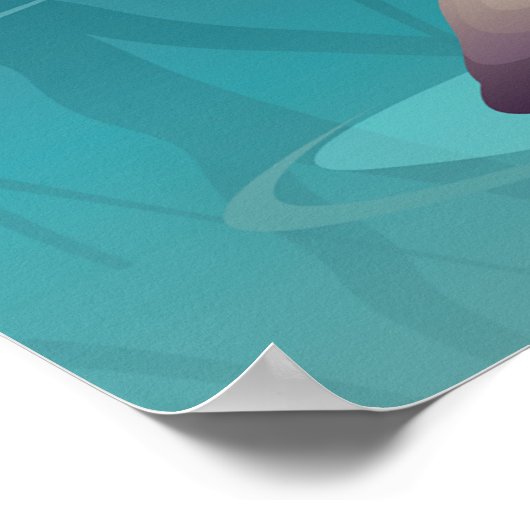 Dunkle Waldbäume und Stream Poster (Ecke)