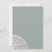 Dunkle Waldgrüne keltische Baum-Hochzeitseinladung Save The Date (Rückseite)