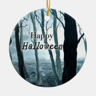 Dunkle Waldhalloween-Verzierung Keramik Ornament