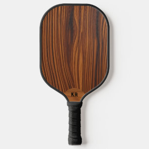 Dunkle Walnussholz Textur Custom Monogram Pickleball Schläger