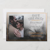 Dunkle Wasserfarbe Schwarzes Orange Halloween Goth Save The Date (Vorderseite)