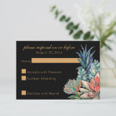 Dunkle Wasserfarbe Sukkuläres UAWG RSVP Karte (Stehend Vorderseite)