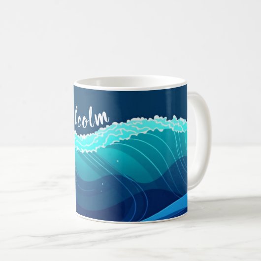 Dunkle Waves Kaffeetasse (VorderseiteRechts)