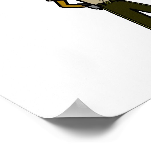 Dunkle weibliche Sheriff in brauner Uniform Poster (Ecke)