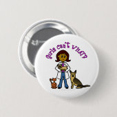 Dunkle Weibliche Veterinärmedizin Button (Vorne & Hinten)