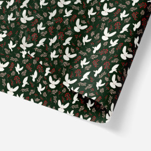 Dunkle Weihnachten Friedenstauben und Red Mistleto Seidenpapier