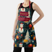 Dunkle Weihnachten mit Schneemännern, Bäumen und O Schürze (InSitu)