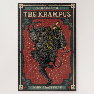 Dunkle Weihnachts Folklorischer Teufel Krampusbeut Puzzle