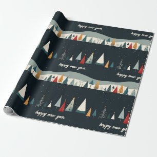 Dunkle Weihnachtsbaummuster-Papier Geschenkpapier