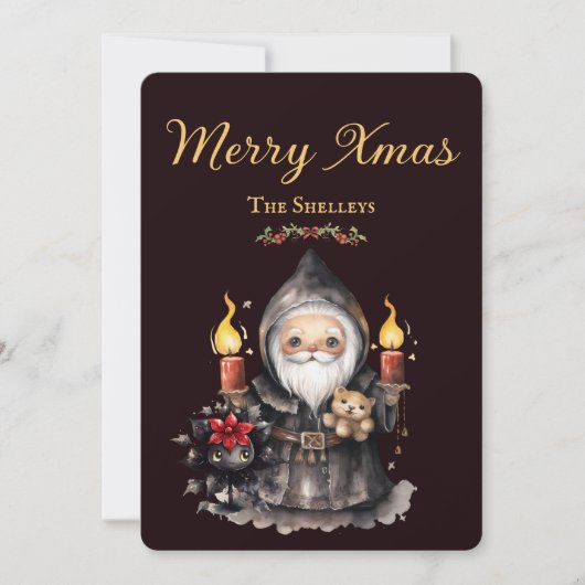 Dunkle Weihnachtskarte Feiertagskarte (Vorderseite)