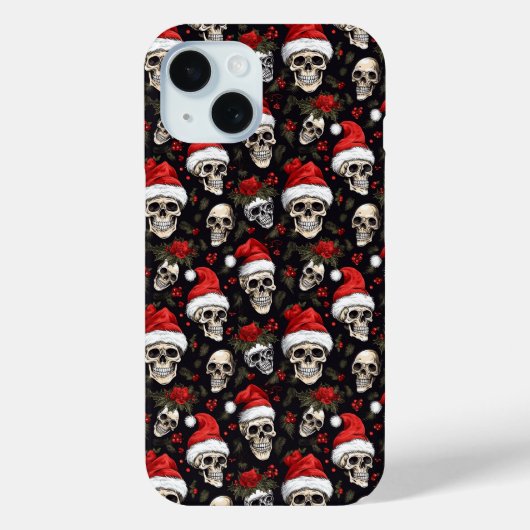 Dunkle Weihnachtskuppe Santa Pattern Gotische Feie Case-Mate iPhone Hülle (Rückseite)