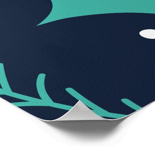 Dunkle Weihnachtsmistletoe und Leaf-Muster Poster (Ecke)