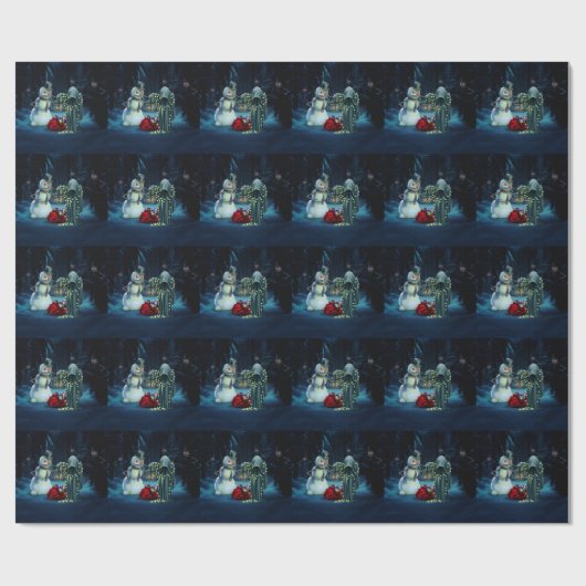 Dunkle Weihnachtszeit Geschenkpapier (Flach)