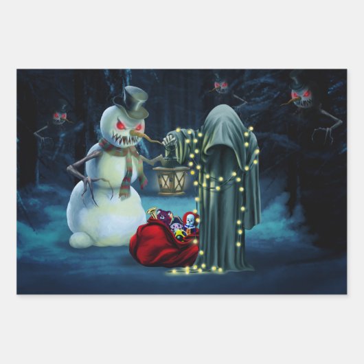 Dunkle Weihnachtszeit Geschenkpapier Set (Vorderseite 3)