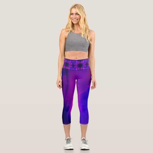 Dunkle Welle Capri Leggings (Vorderseite)