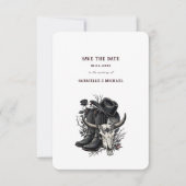 Dunkle Western Cowboy Gothic Simple Save the Date (Vorderseite)