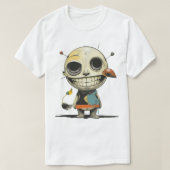 Dunkle Whimsy Grinning Doll - Surreal Horror Carto T-Shirt (Design vorne)