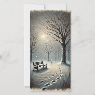 Dunkle Winternacht in der Park Holiday Card Feiertagskarte