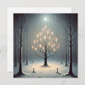 Dunkle Winternachtskarte Feiertagskarte (Vorne/Hinten)