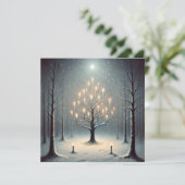 Dunkle Winternachtskarte Feiertagskarte (Stehend Vorderseite)