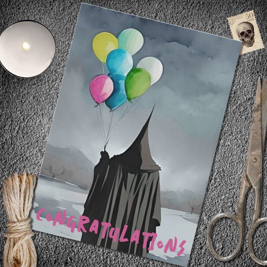 Dunkle Wolken & Balloons Gothday Karte