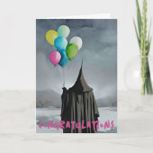 Dunkle Wolken & Balloons Gothday Karte (Vorderseite)