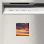 Dunkle Wolken in orangefarbenem Himmel Magnet (In Situ (Geschirrspüler))