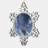 Dunkle Wolken Schneeflocken Zinn-Ornament (Rechts)