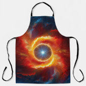 Dunkle Wolken und Flammen umgeben einen Spinnring Schürze (Vorderseite)