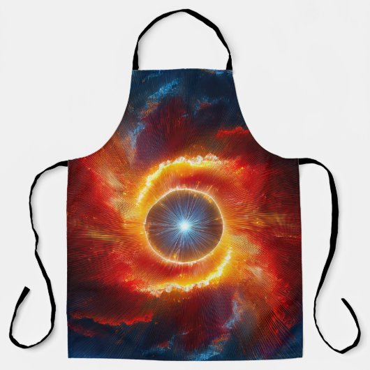 Dunkle Wolken und Flammen umgeben einen Spinnring Schürze (Vorderseite)