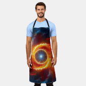 Dunkle Wolken und Flammen umgeben einen Spinnring Schürze (Getragen)