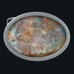 Dunkle Wolken von Carina Nebula Hubble Space Ovale Gürtelschnalle<br><div class="desc">Der Carina-Nebel fasziniert mit seinen Visionen eines von monströsen Sternen gemeißelten Feuerwerks und entfaltet sich über das Karina-Sternbild, ungefähr 8.500 Lichtjahre von der Erde entfernt. Diese kolossale Wirbel aus Gas und Staub im Carina-Sagittarius Arm unserer Milchstraßengalaxie. Feurige Tränen brechen aus dem Herzen des Nebel aus, die durch die intensive Strahlung...</div>