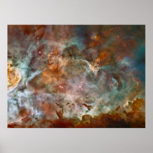 Dunkle Wolken von Carina Nebula Hubble Space Poster