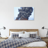 Dunkle Wolken von Rauch und Feuer tauchen auf 2 Leinwanddruck (Insitu (Schlafzimmer))