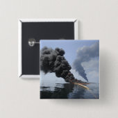 Dunkle Wolken von Rauch und Feuer tauchen auf 3 Button (Vorne & Hinten)