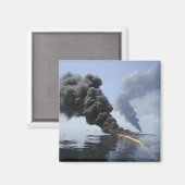 Dunkle Wolken von Rauch und Feuer tauchen auf 3 Magnet (Vorderseite/Rückseite)