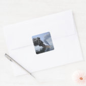 Dunkle Wolken von Rauch und Feuer tauchen auf 3 Quadratischer Aufkleber (Umschlag)