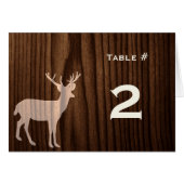 Dunkle Wood Deer Wedding Reception Tischnummer (Vorderseite (Horizontal))