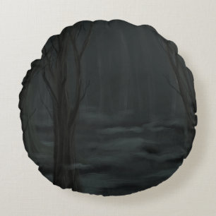 Dunkle Woods Rundes Kissen